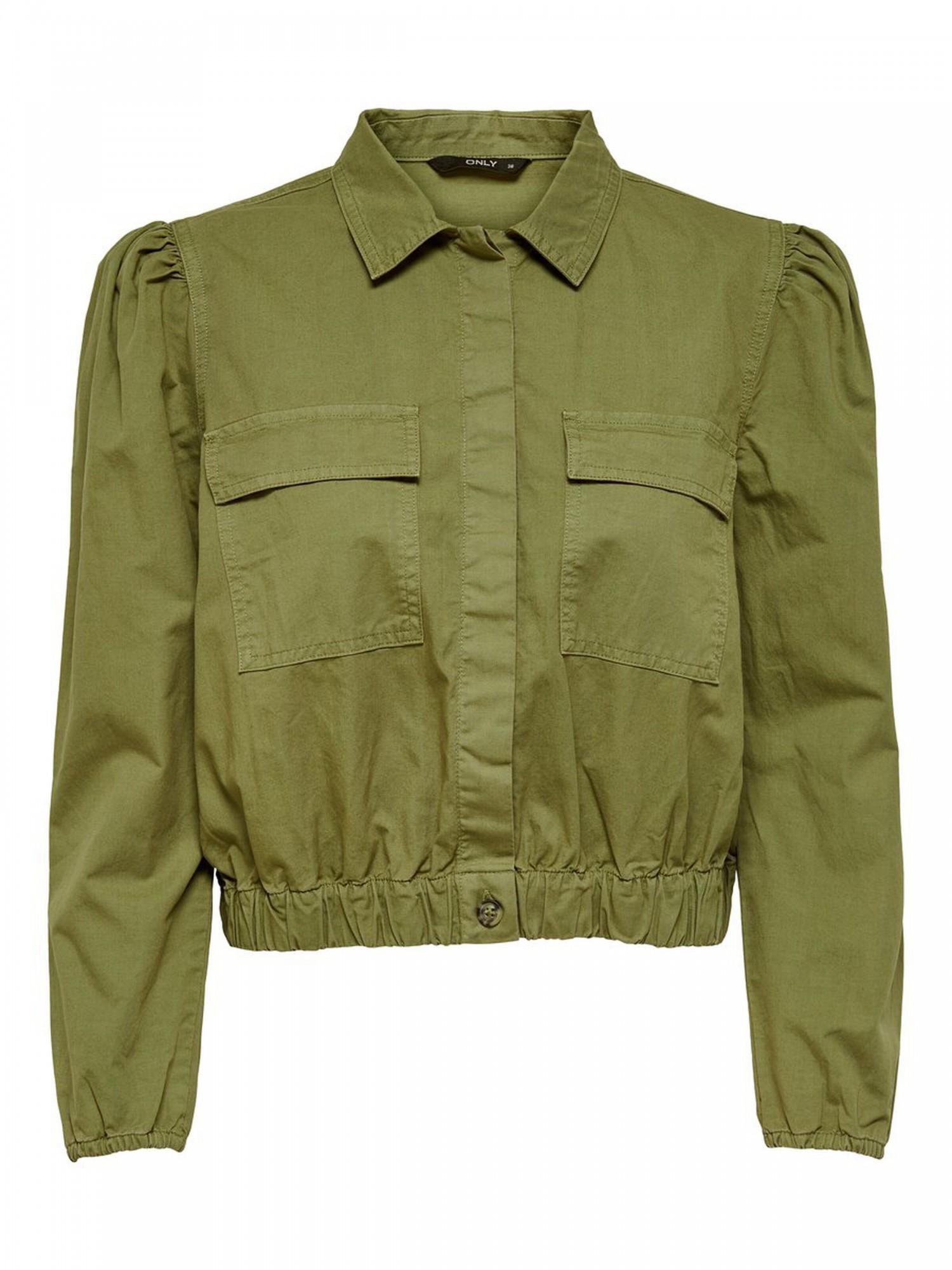 Блуза-рубашка укороченная ONLY 9258 S Хаки (42) - фото 5