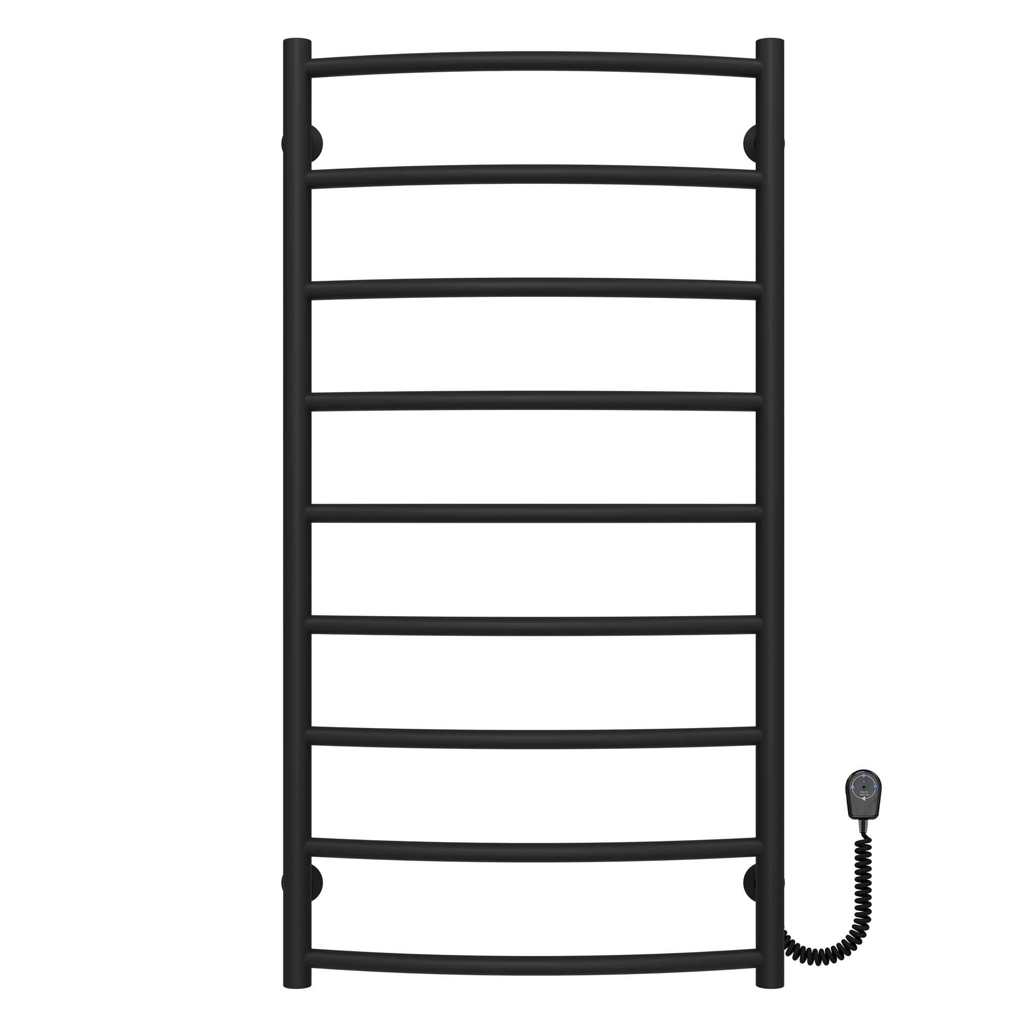 Полотенцесушитель электрический Deffi Классик П9 EF16 правое подключение нержавеющая сталь 500х1000 мм Черный (C.DK.100.50.9.EBR5)