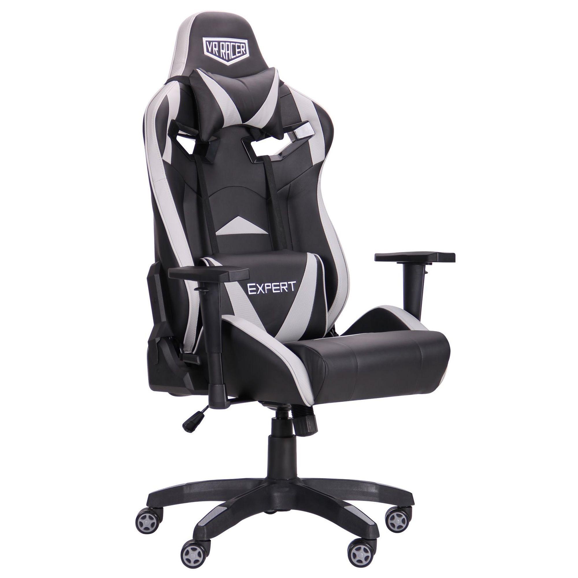 Кресло геймерское AMF Holding VR Racer Expert Wizard 1280+80х720х690 Черный/Серый