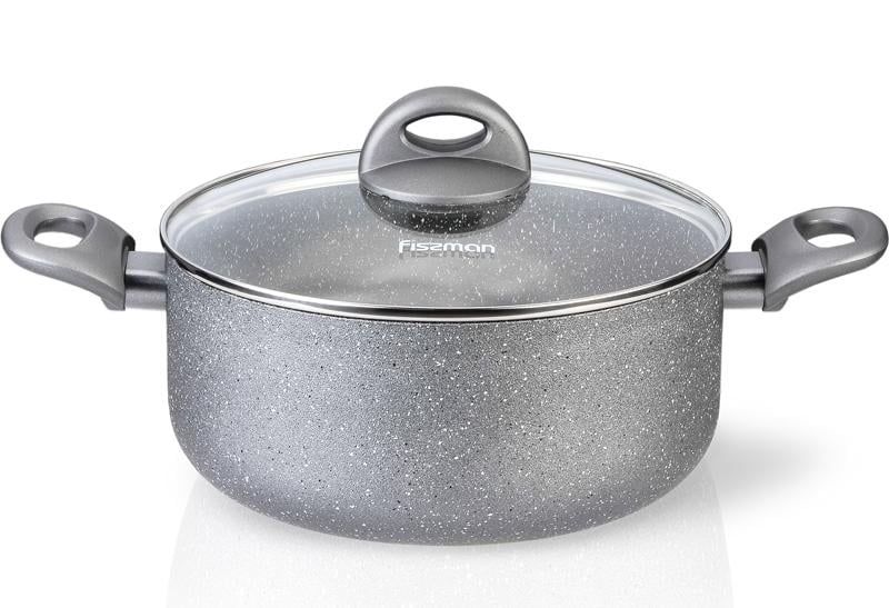 Каструля Fissman Moon Stone 5,5 л зі скляною кришкою (FN-AL-4410)
