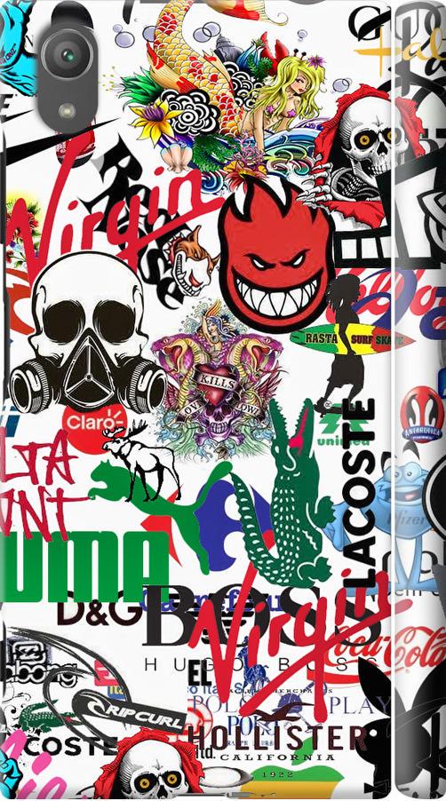 Чехол на Sony Xperia XA1 Plus G3412 Many different logos (4022m-1129-42517) Чехол на Sony Xperia XA1 Plus G3412 Many different logos (4022m-1129-42517)