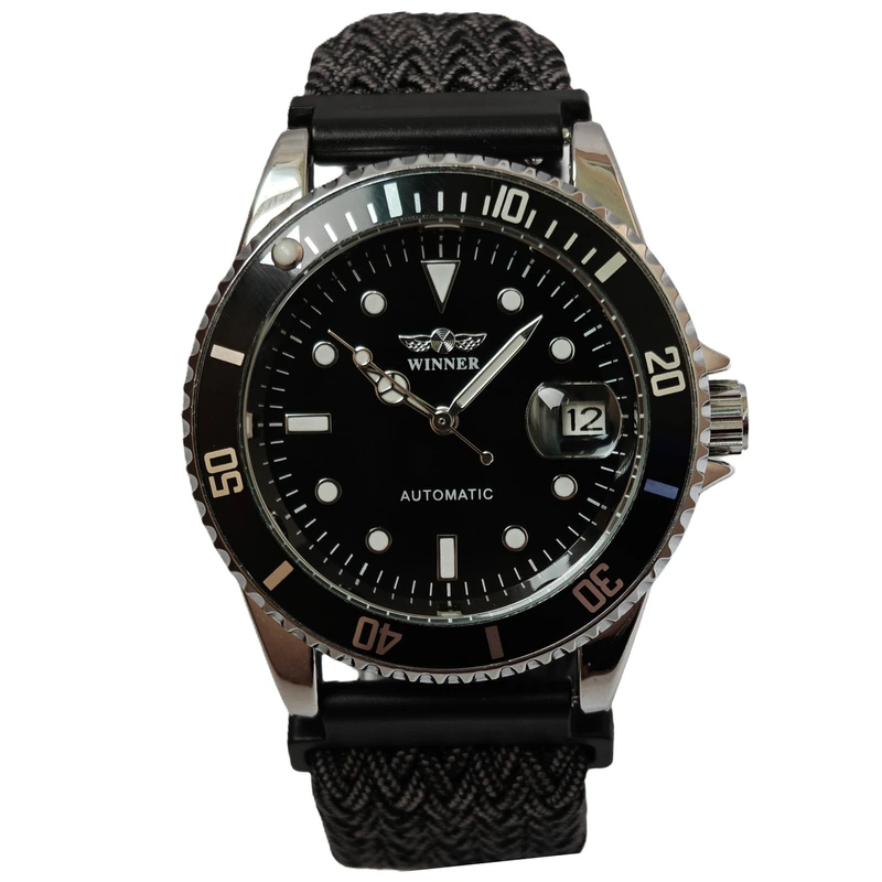 Годинник чоловічий механічний Winner Basel Nylon 2 ремінці (18314)