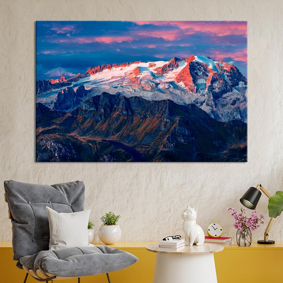 Картина природа Рассвет в горах 120x80 см (A1166-1)