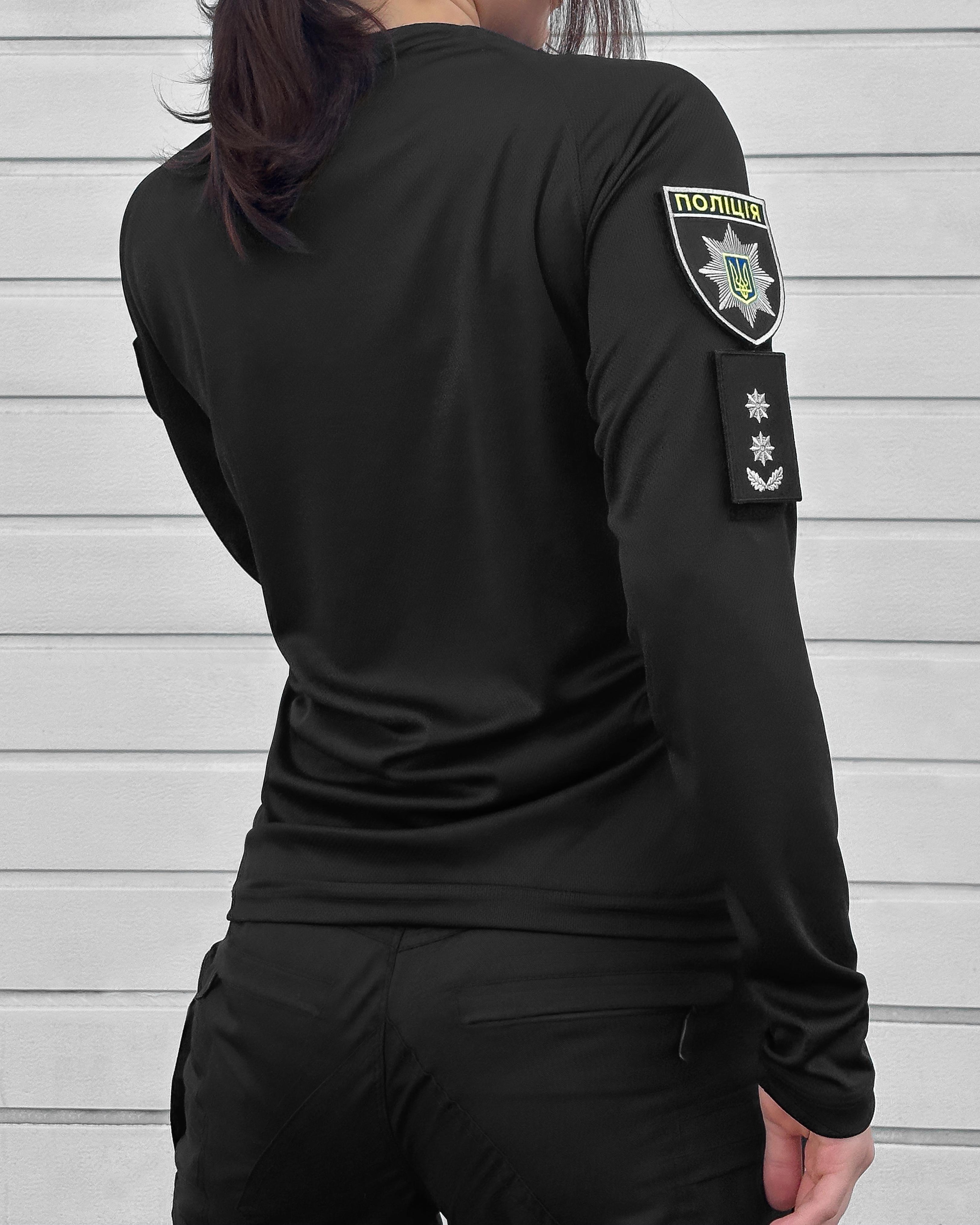 Кофта лонгслів жіноча Поліція XL Чорний (COF-6.XL) - фото 2 Кофта лонгслів жіноча Поліція XL Чорний (COF-6.XL) - фото 2