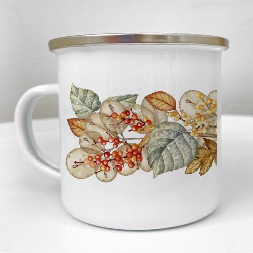 Кружка металлическая Camper Веточка с ягодами 250 мл (KRM_23S143)