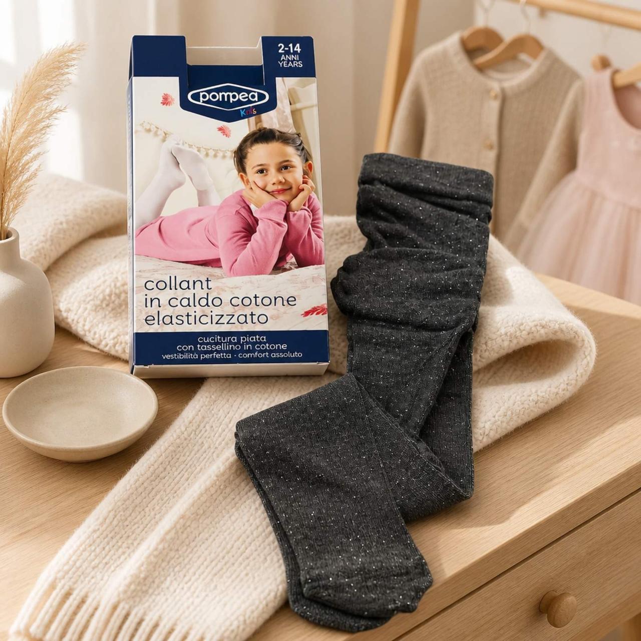 Колготы для девочки с люрексом 98-104 см 2-4 г. Графитовый (8034114080493)