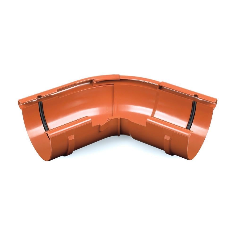 Кут жолоба ринви BRYZA зовнішній регульований 120°-145° 125 мм Цегляний (8004)