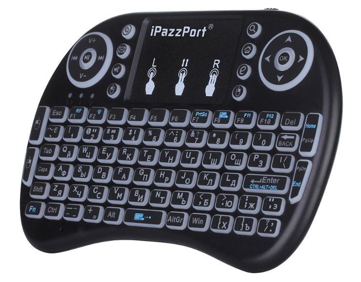 Бездротова міні-клавіатура Primo I8 Rus з тачпадом та підсвічуванням Black (621224976)