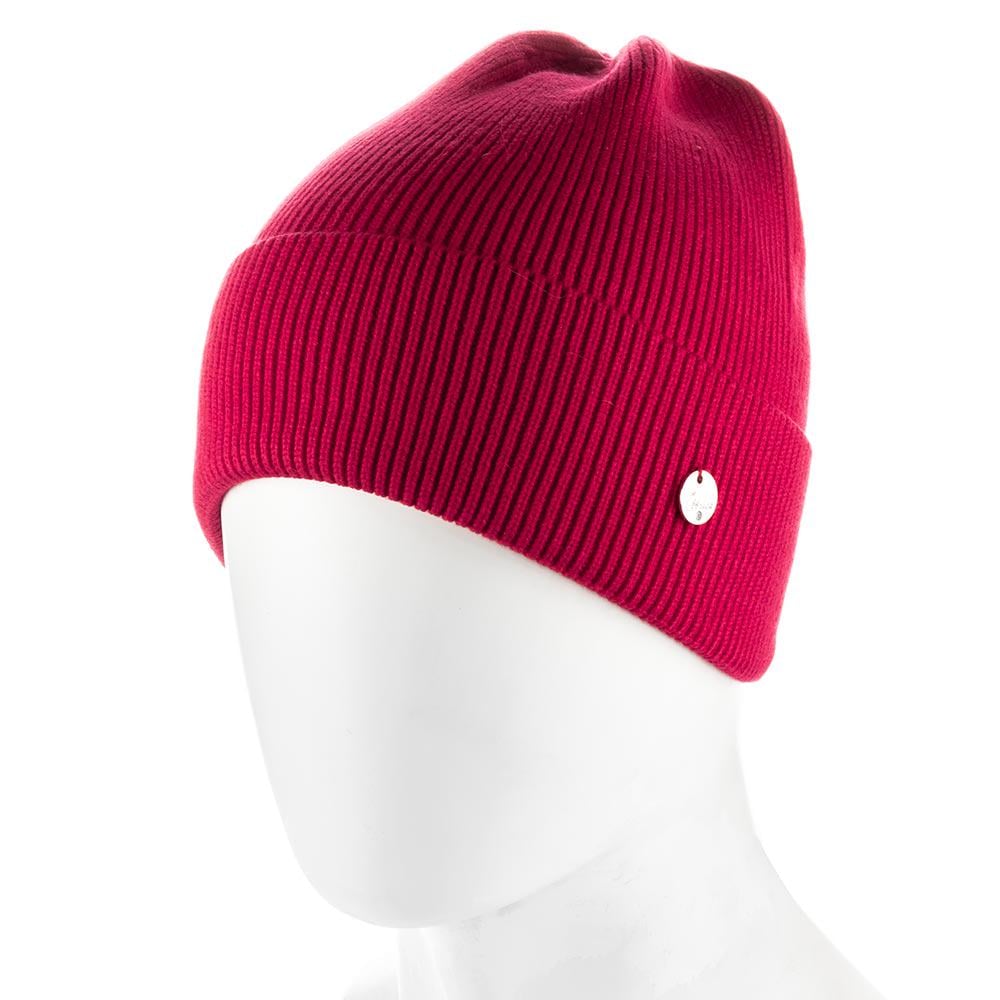 Шапка женская Atrics WH877 одинарной вязки с отворотом Красный