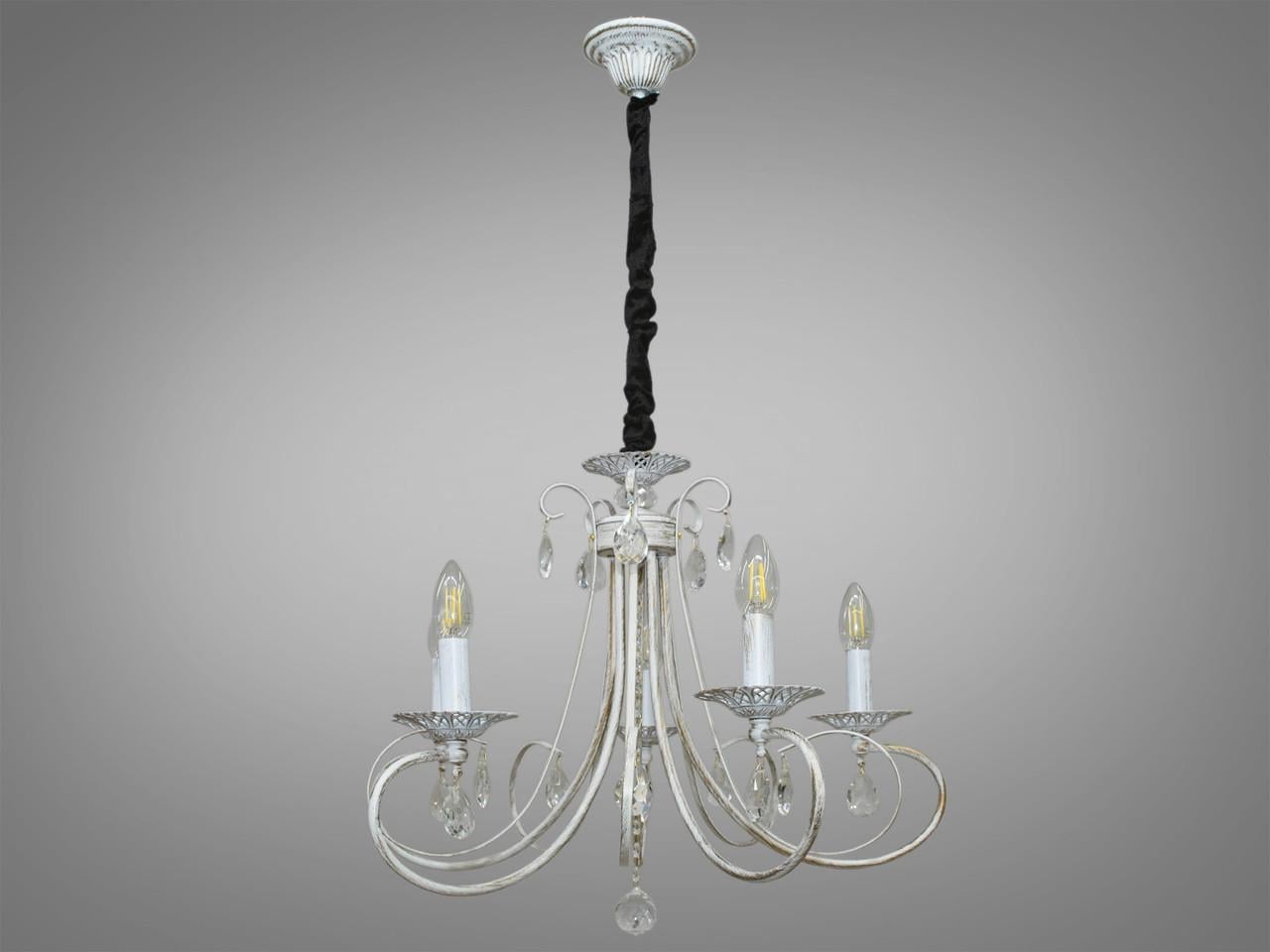 Люстра классическая EcoLed с изящным резным декором 8041/5WH Серебристый