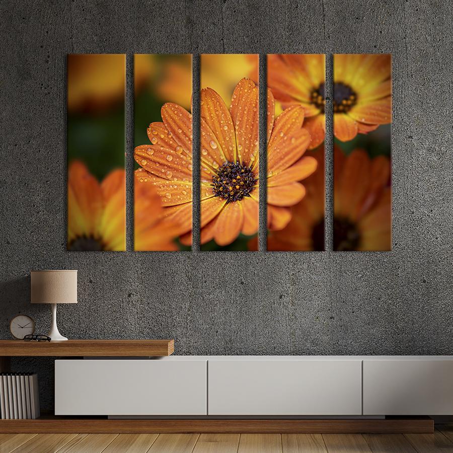 Картина на холсте Роса на лепестках календулы 87x50 см (790-51)