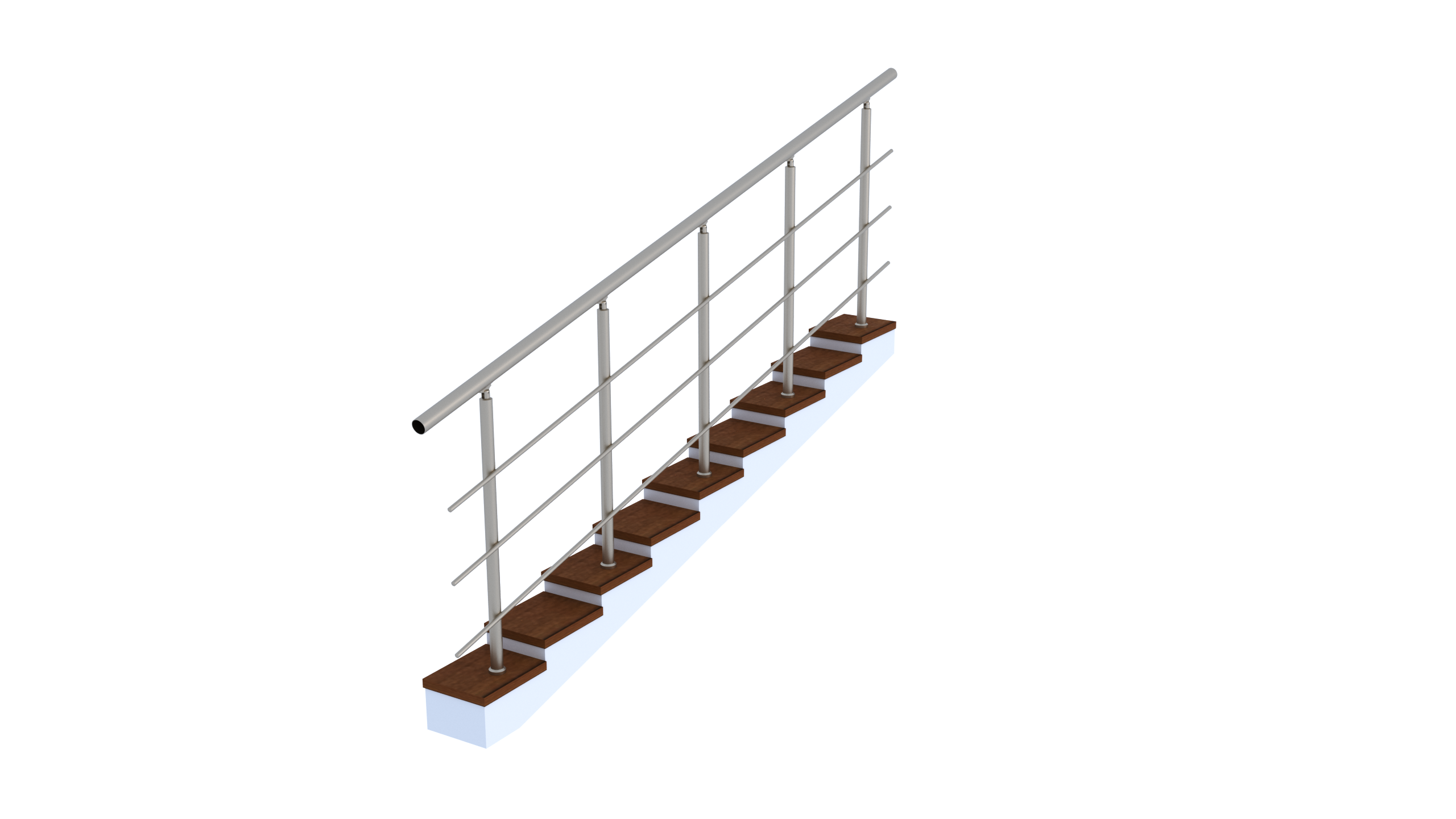 Комплект поручнів без леєротримачів алюмінієвих L 4 м на 3 леєра (27730427)