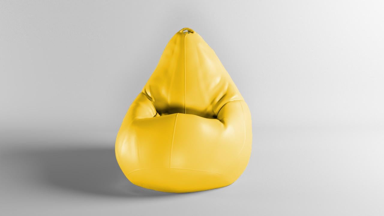 Бескаркасное кресло-мешок SkyPuff MEGA Груша Экокожа Zeus Delux XXXL 160х120 см Yellow (160153)