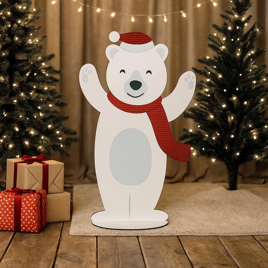 Статуэтка для фотозоны новогодний медведь 77 см (5279-19)
