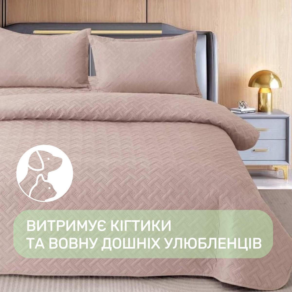 Покрывало стеганое и 2 наволочки с подушками Koloco 100% хлопок евро 200х230 см Бежевый (41706) - фото 3 Покрывало стеганое и 2 наволочки с подушками Koloco 100% хлопок евро 200х230 см Бежевый (41706) - фото 3