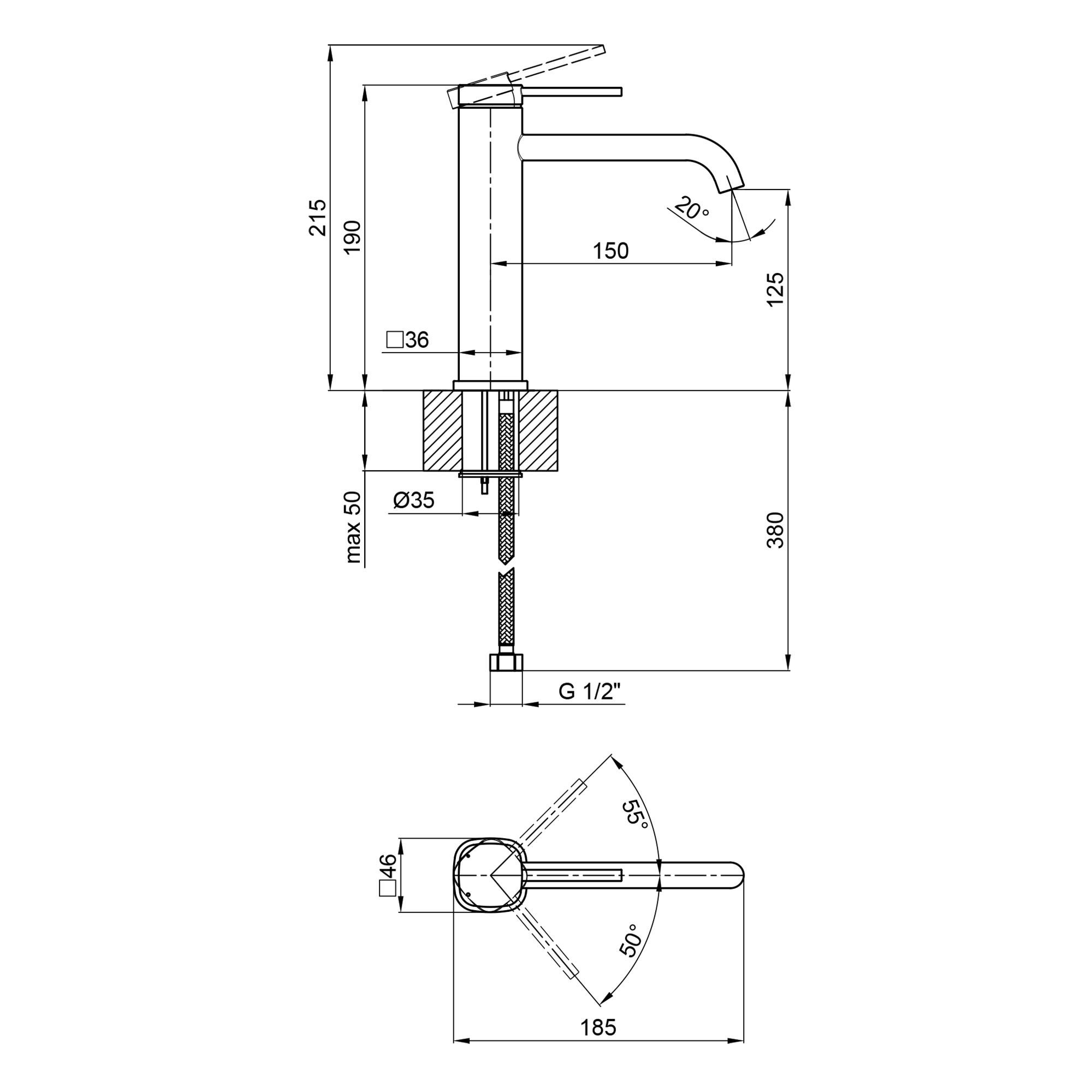 Змішувач для раковини Q-tap Robin 1060M102K (QTROB1060M102K) - фото 2