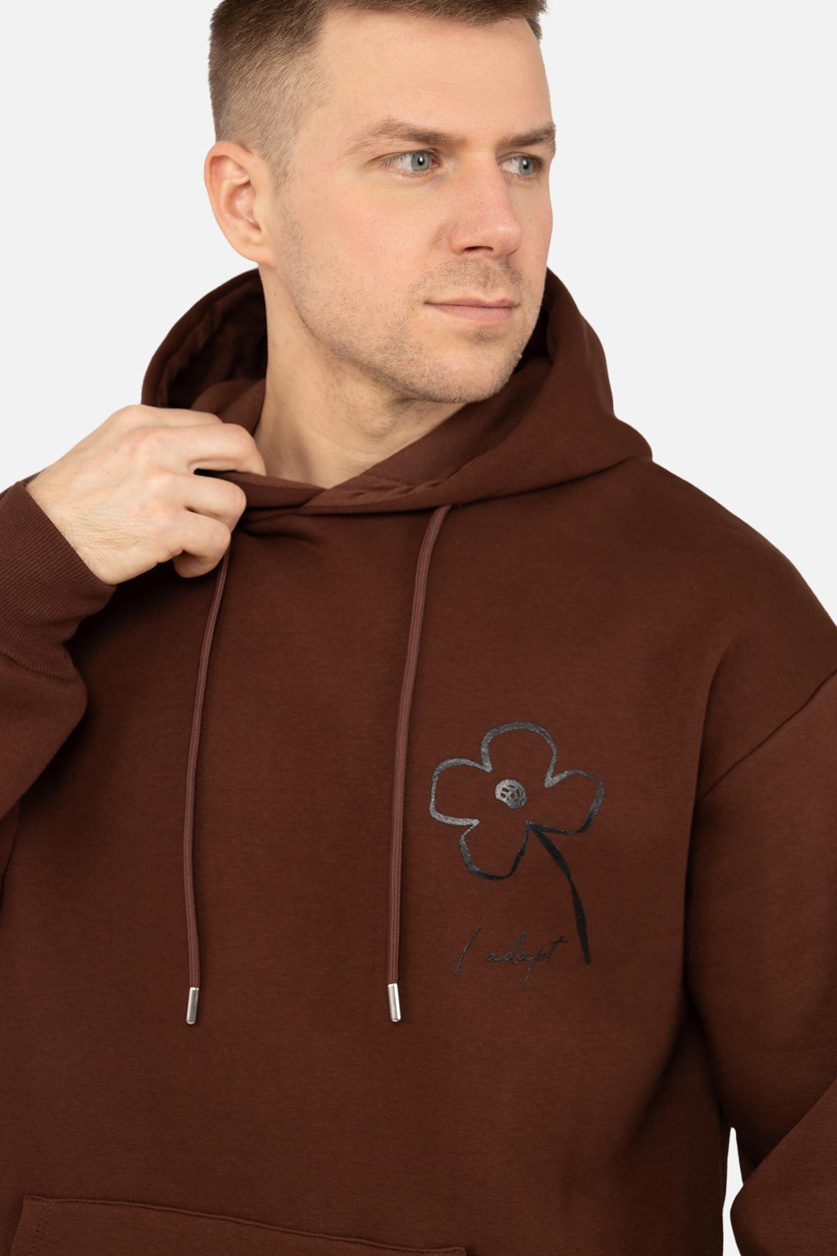 Худі чоловічий ЦБ-00262206 р. 50 Коричневий (SKT001026155) - фото 3 Худі чоловічий ЦБ-00262206 р. 50 Коричневий (SKT001026155) - фото 3