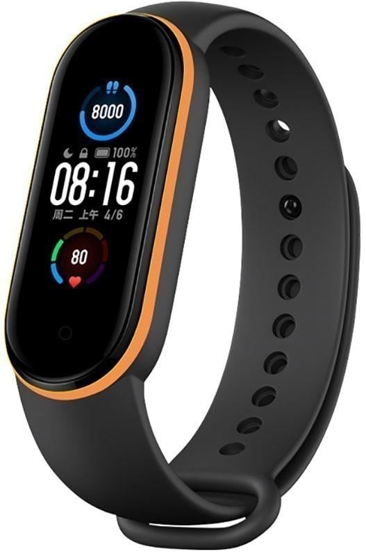 Ремінець UWatch Double Color Replacement Silicone Band Line For Xiaomi Mi Band Line 5/6/7 Black/Yellow - фото 2