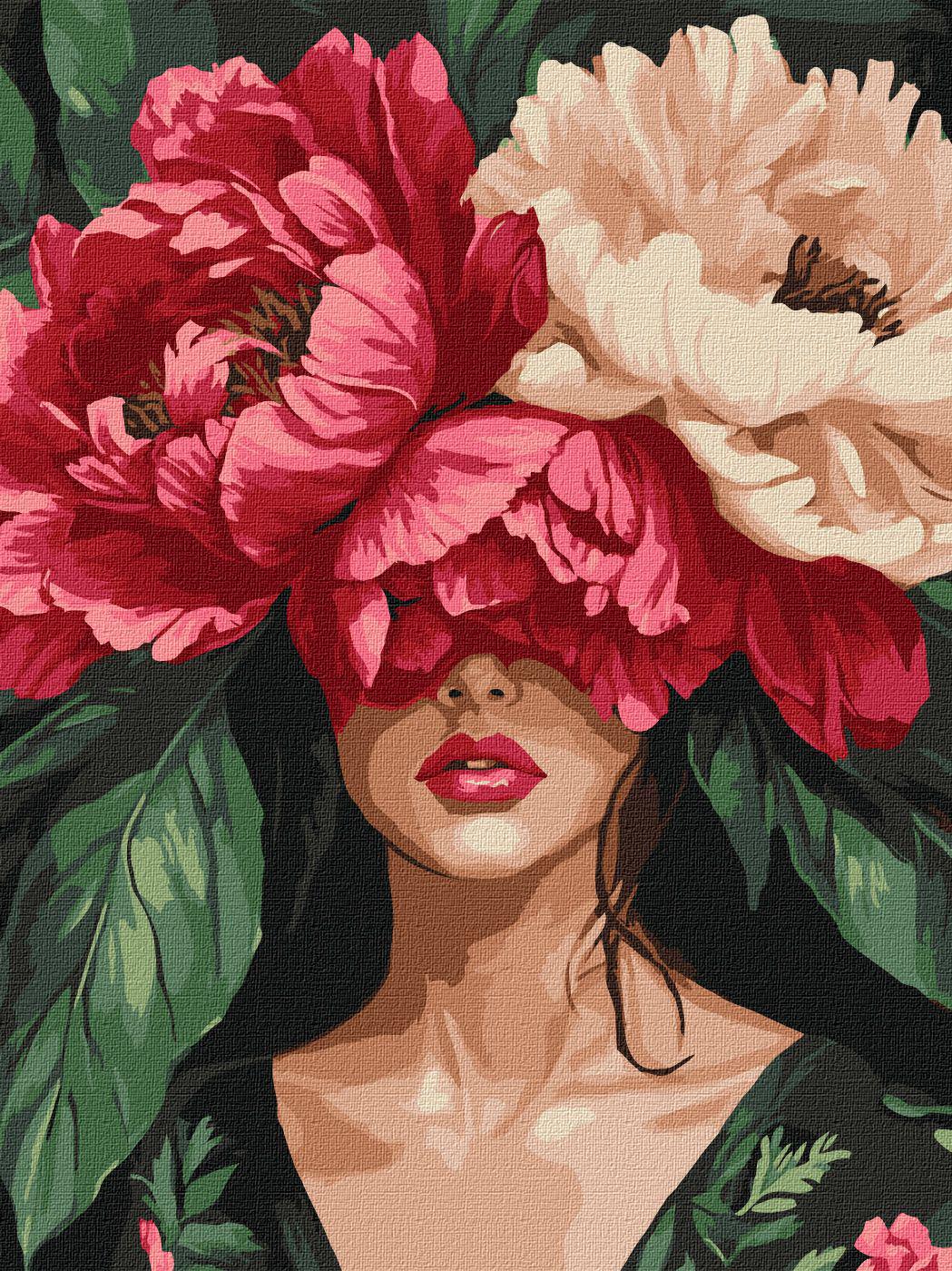 Набір для розпису по номерах Ideyka Загадкові півонії КНО8496 30x40 см (MTT-197411)