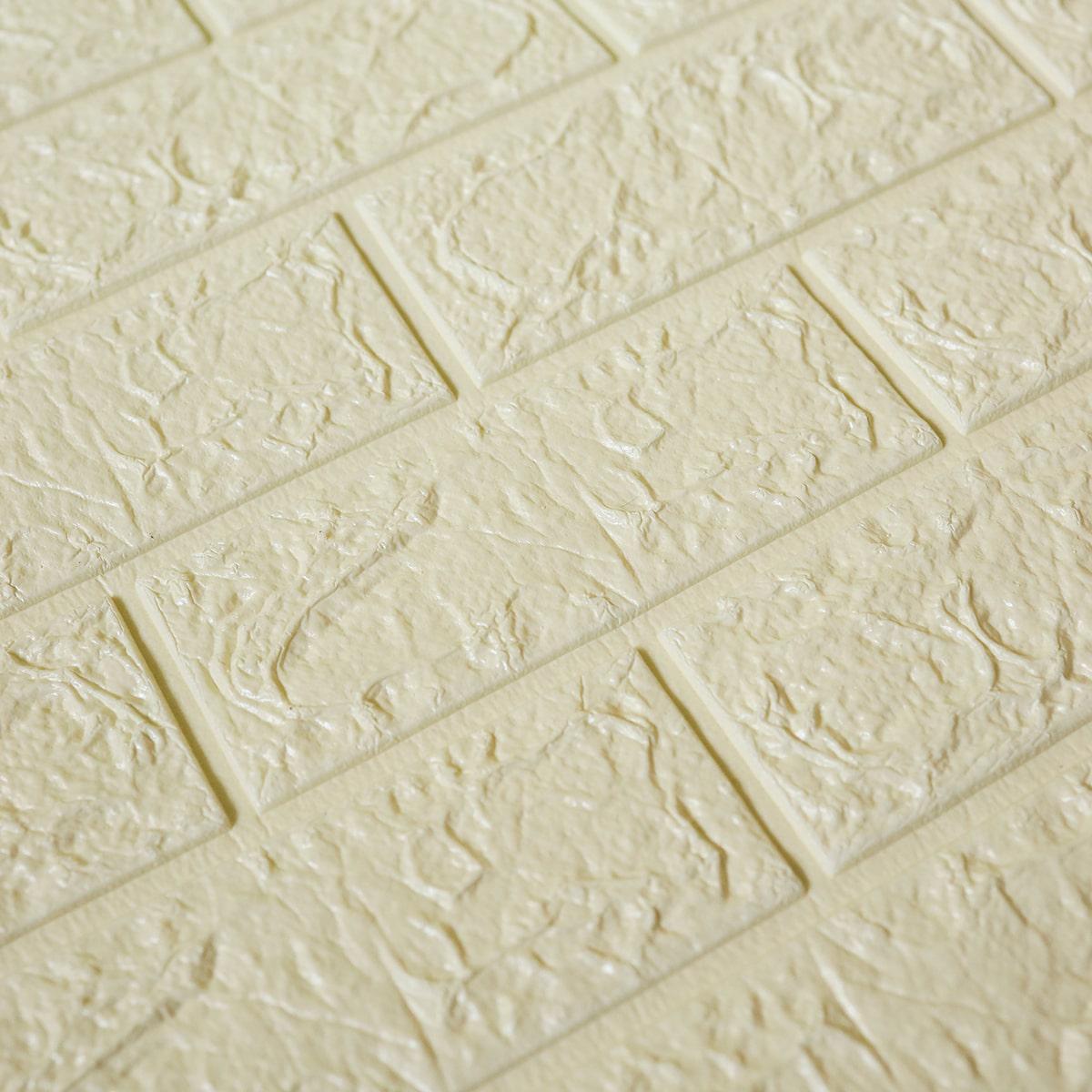 3D-панель декоративная самоклеющаяся под кирпич 700x770x5 мм Кремовый (499) - фото 2 3D-панель декоративная самоклеющаяся под кирпич 700x770x5 мм Кремовый (499) - фото 2