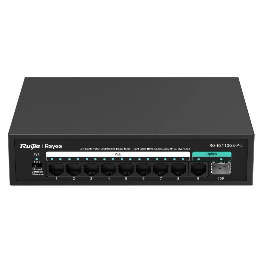 Комутатор 10 портів некерований Ruijie Reyee RG-ES110GS-P-L PoE (2863456241)