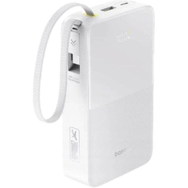 Зовнішній акумулятор BASEUS Bipow2 Pro Digital Display 20000mAh 22,5W Білий (E0027700)