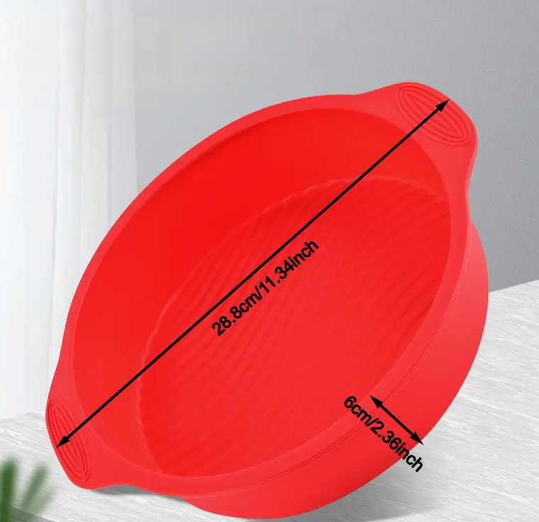 Силиконовая форма для пирогов и тортов круглая с ручками 23 см Красный (SAM-00571R) - фото 3 Силиконовая форма для пирогов и тортов круглая с ручками 23 см Красный (SAM-00571R) - фото 3