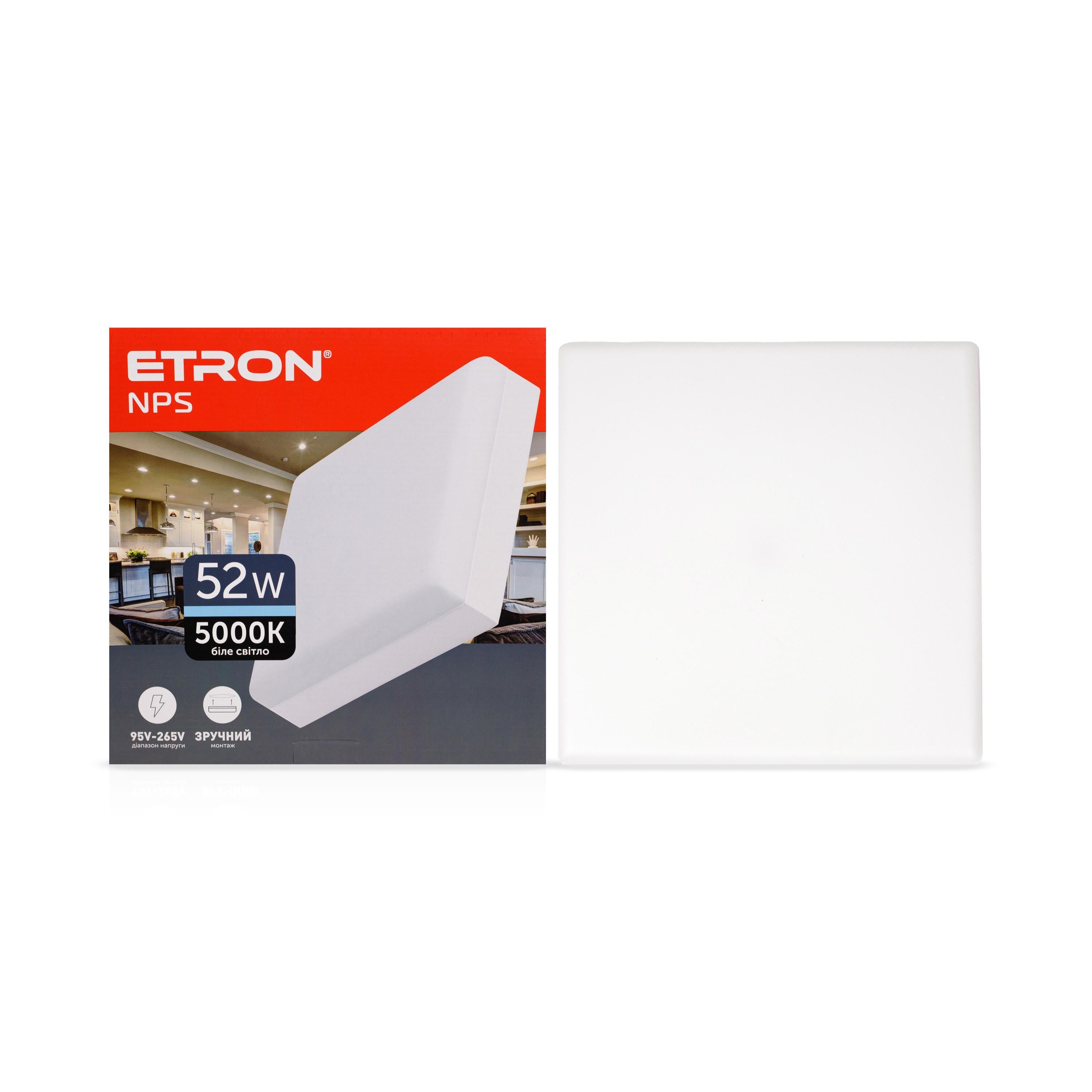 Светильник светодиодный ETRON 1-EMP-789 NPS 52W 5000К IP20 Квадрат (75117)