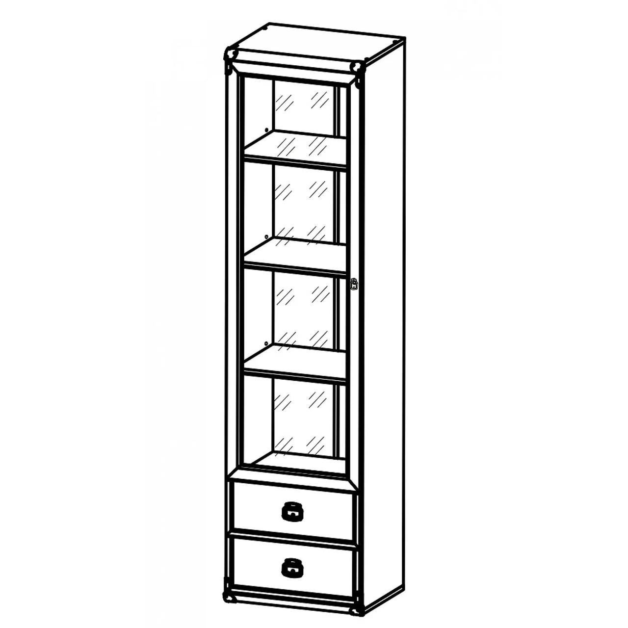 Пенал-вітрина ВМК Індіана JWIT1D2S/50 Сосна арізонська (GRB-1853) - фото 3