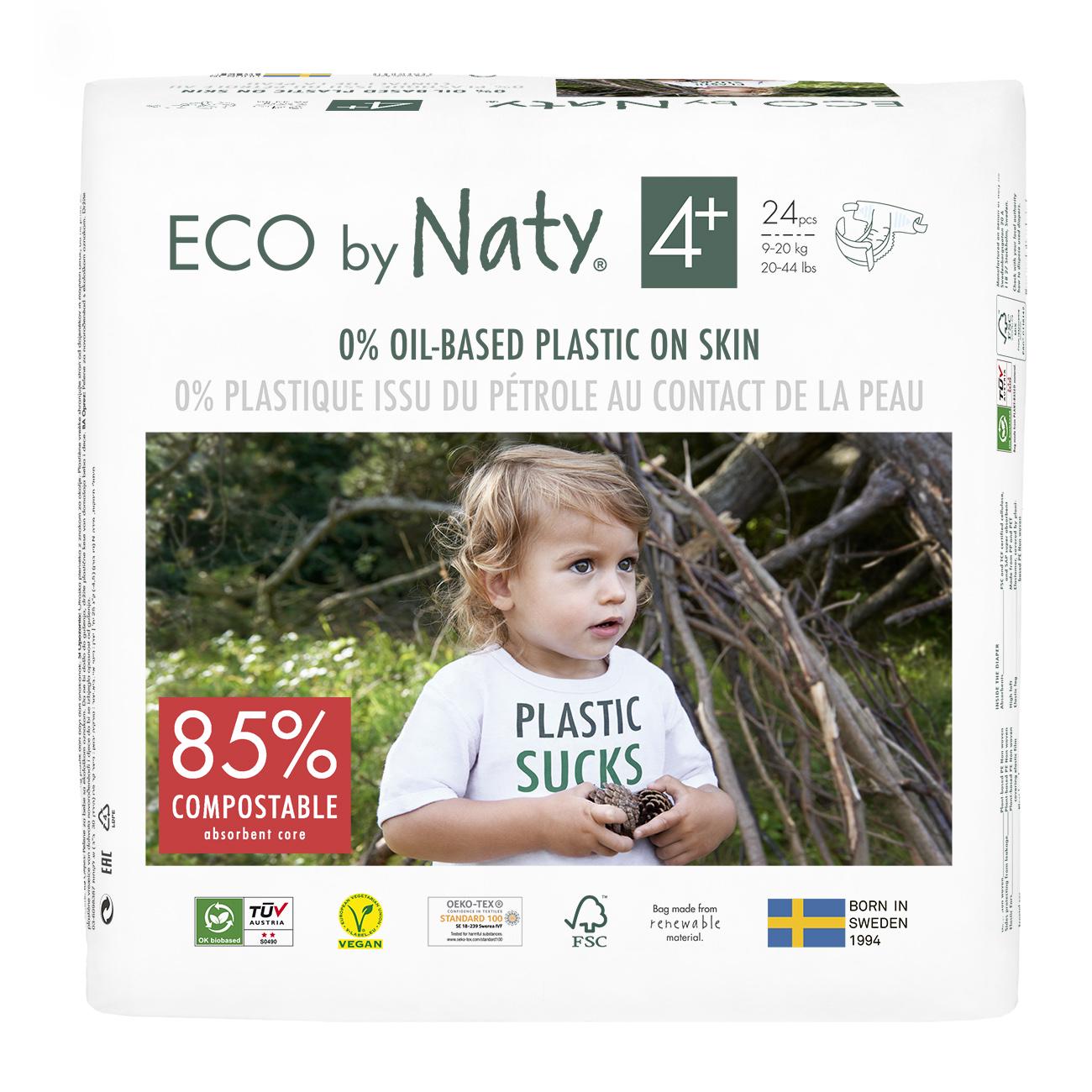 Подгузники органические Eco by Naty р. 4 от 9 до 20 кг 24 шт.