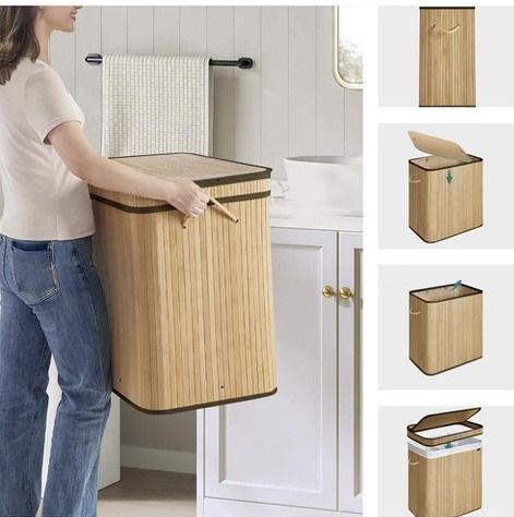 Кошик бамбуковий для сортування білизни з двома відділеннями 100 л - фото 8 Кошик бамбуковий для сортування білизни з двома відділеннями 100 л - фото 8