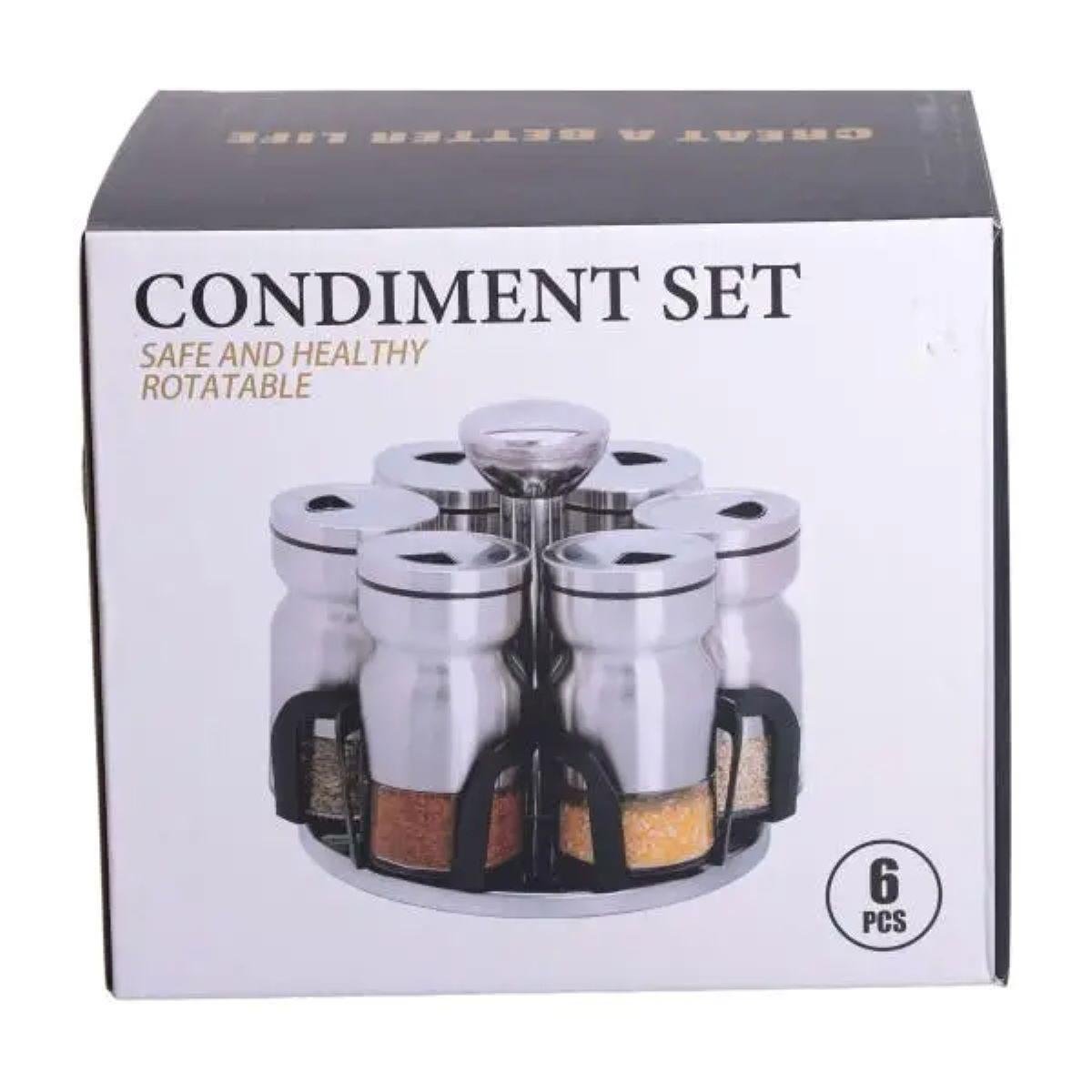 Набір баночок для спецій карусель 6 шт. 15х15х16 см (HP-1300) - фото 6 Набір баночок для спецій карусель 6 шт. 15х15х16 см (HP-1300) - фото 6