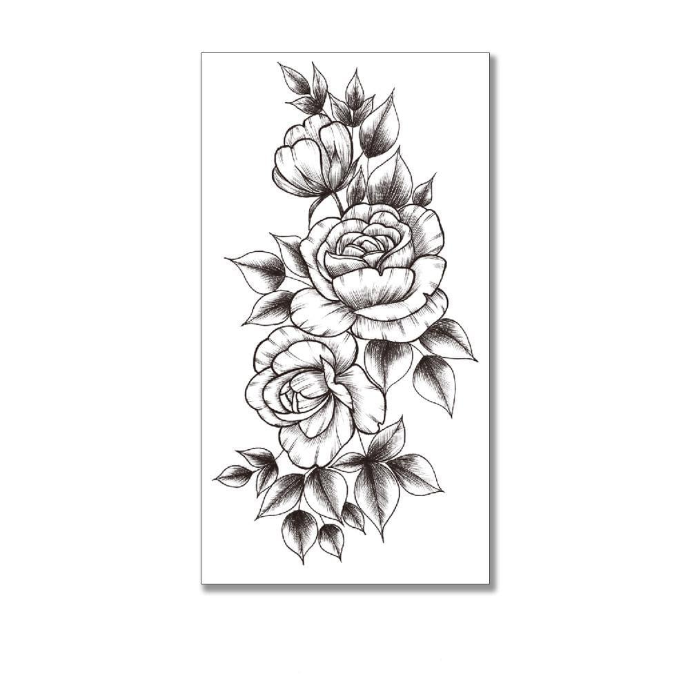 Тату тимчасове водостійке 3D велике Квіти з листям XQB-334 19,5 х9 см (4506394) Тату тимчасове водостійке 3D велике Квіти з листям XQB-334 19,5 х9 см (4506394)