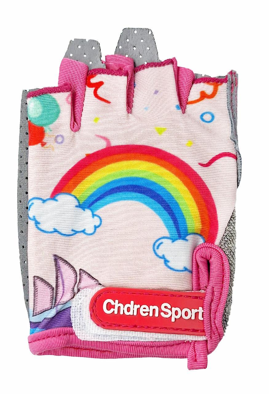 Велоперчатки детские Chdren Sport с короткими пальцами XL Розово-серый (G0001593)