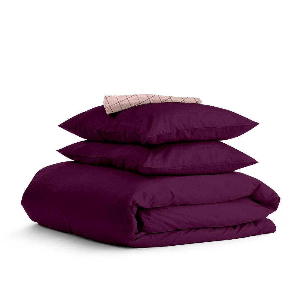 Постель двуспальная Cosas Plum с простыней на резнике 180х220 см (4822052135679)