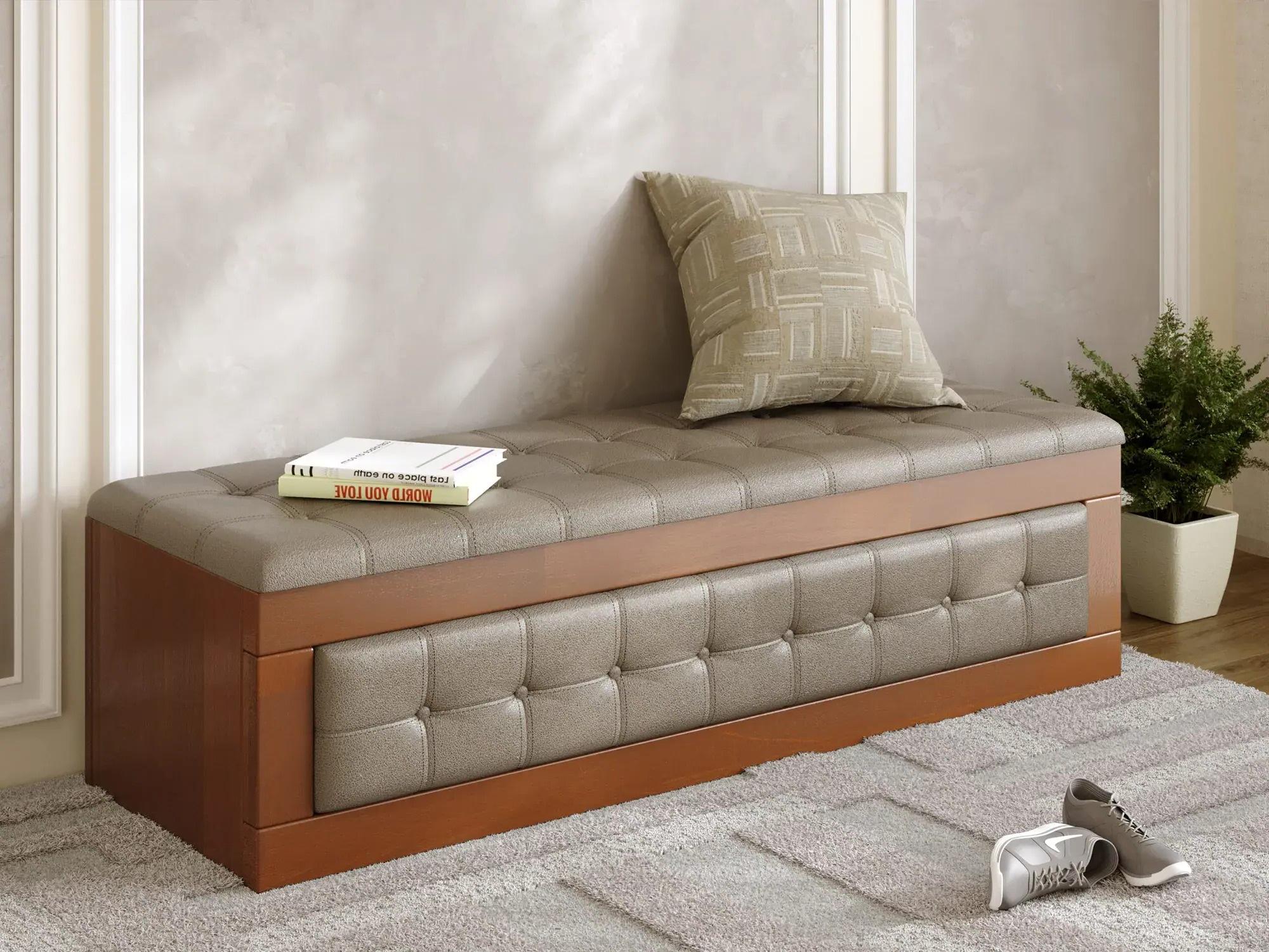 Тапчан-банкетка Arbor Drev Рената натуральное дерево сосна/ткань велюр Яблоня Локарно/Бежевый (51603)