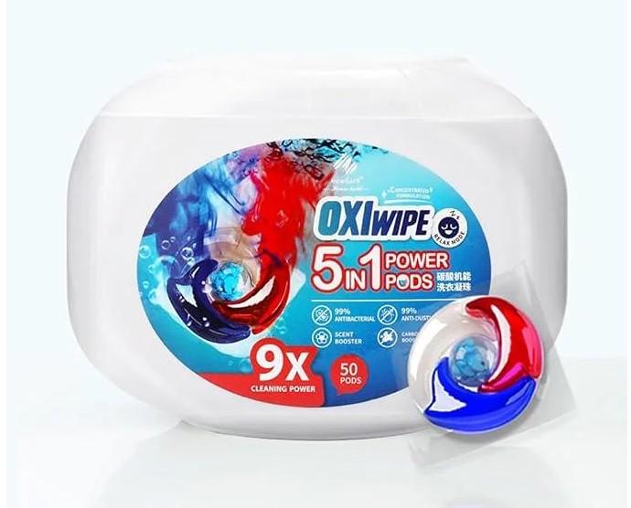 Капсули для прання Oxiwipe Laundry Pac Stain Fighter 4в1 50 шт.
