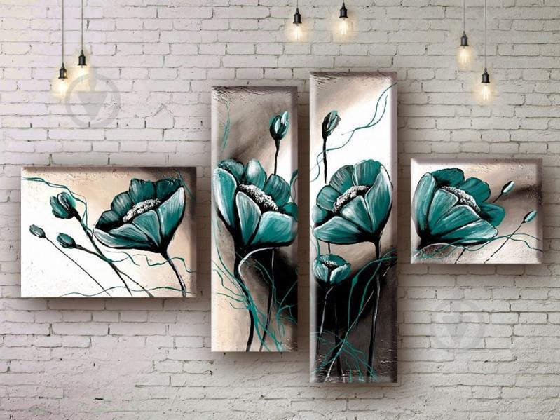 Модульна картина акрилом квіти ArtStar MHM17_4_252 розмір 80 х 115 см