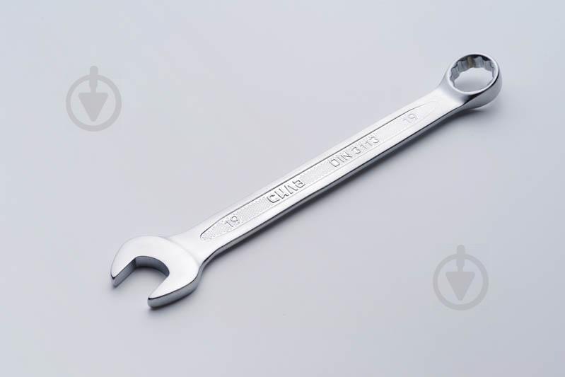 Ключ рожково - накидной СИЛА CrV 19 мм (холодный штамп DIN3113) (049767)