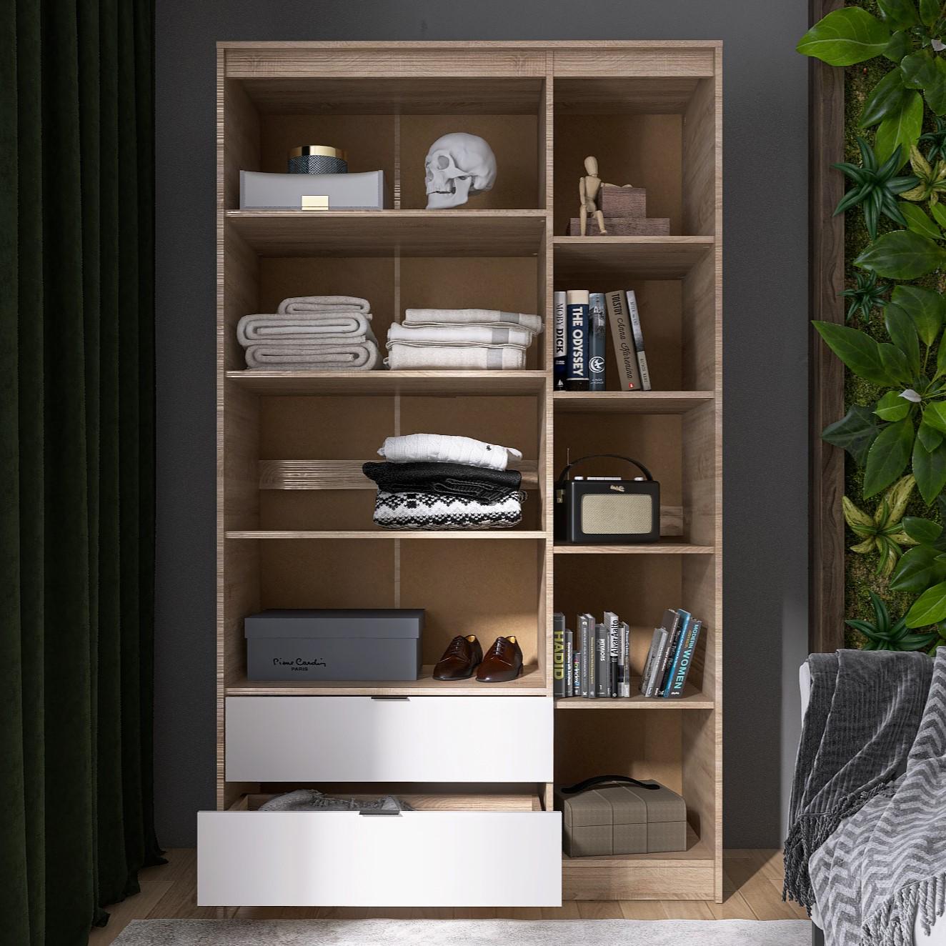 Шкаф Everest Сити 1200 1202х500х2046 мм Сонома/Белый (11431) - фото 2 Шкаф Everest Сити 1200 1202х500х2046 мм Сонома/Белый (11431) - фото 2