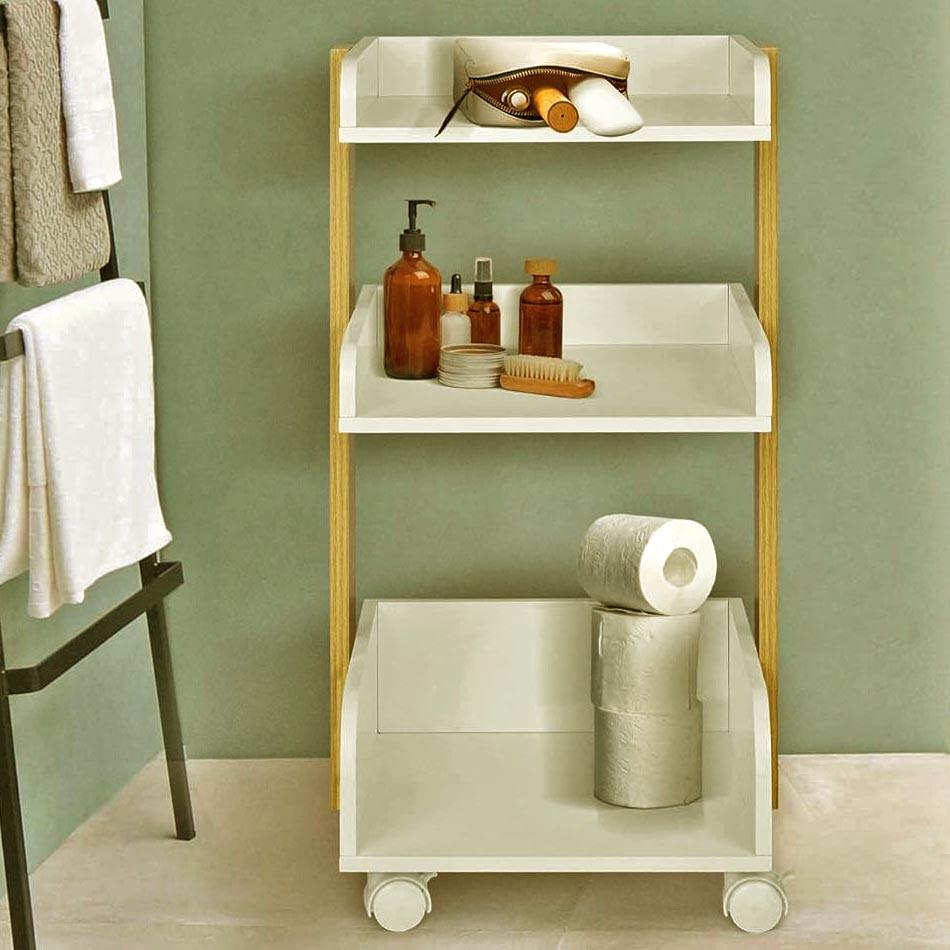 Этажерка для ванной из дерева на колесиках Окулури Карри/Зефир (АБТ-00900320)
