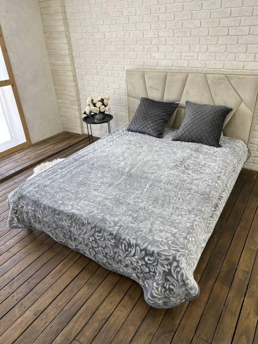 Плед м'який 210х230 см Сірий (Д-plush-pled-002) - фото 2