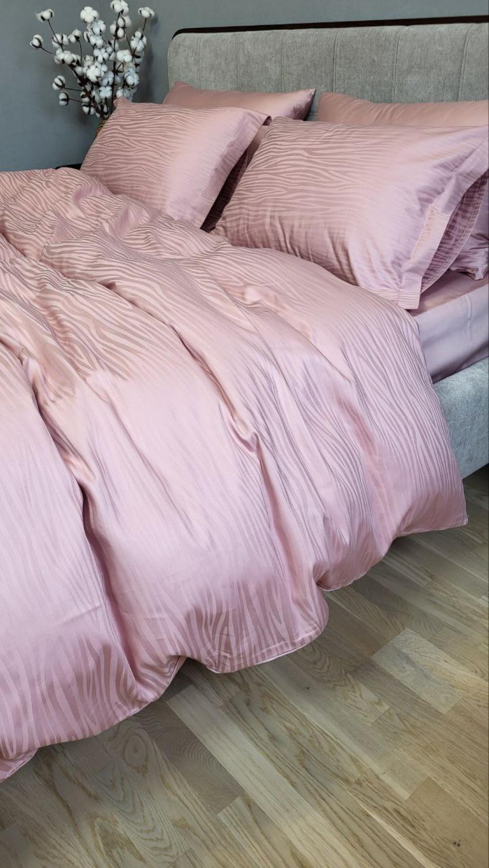 Комплект постельного белья Мир сатин жаккард Premium полуторный/наволочки 50х70/70х70 см Wave Powder (6112) - фото 6