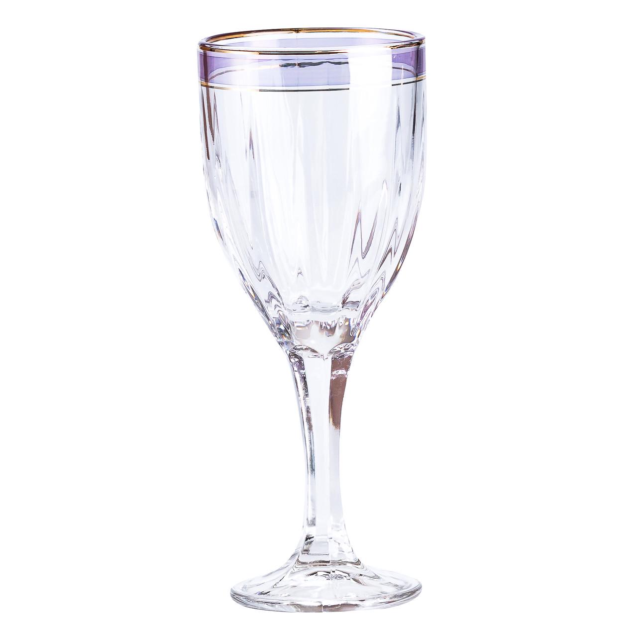 Набір келихів для вина із золотою облямівкою 6 шт. по 250 мл Синій (2148787631) - фото 2 Набір келихів для вина із золотою облямівкою 6 шт. по 250 мл Синій (2148787631) - фото 2