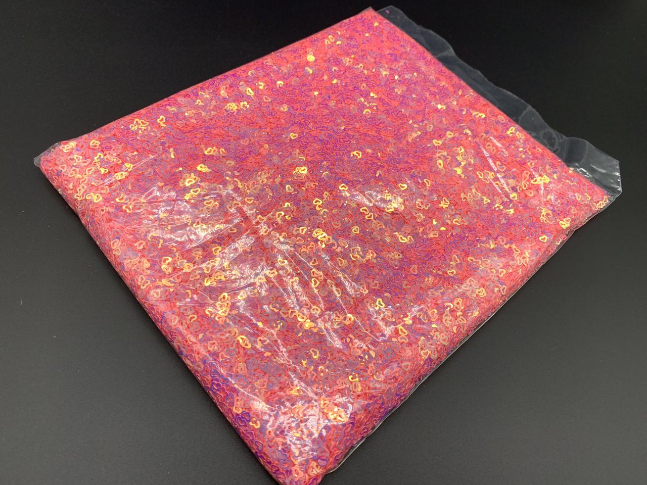 Блестки декоративные Сердце хамелеон упаковка 250 г Розовый (BL-025)