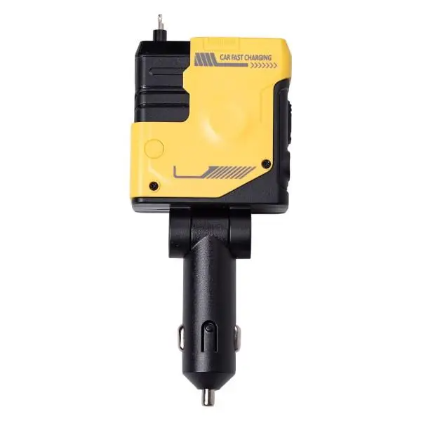 Зарядное устройство автомобильное 4в1 с выдвижным кабелем Желтый (HP-A1Y) - фото 3 Зарядное устройство автомобильное 4в1 с выдвижным кабелем Желтый (HP-A1Y) - фото 3