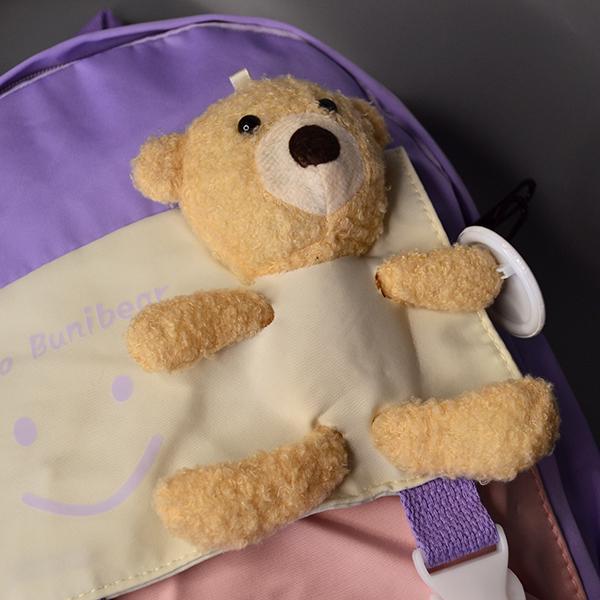 Детский рюкзак с плюшевым мишкой Сиреневый - фото 3 Детский рюкзак с плюшевым мишкой Сиреневый - фото 3