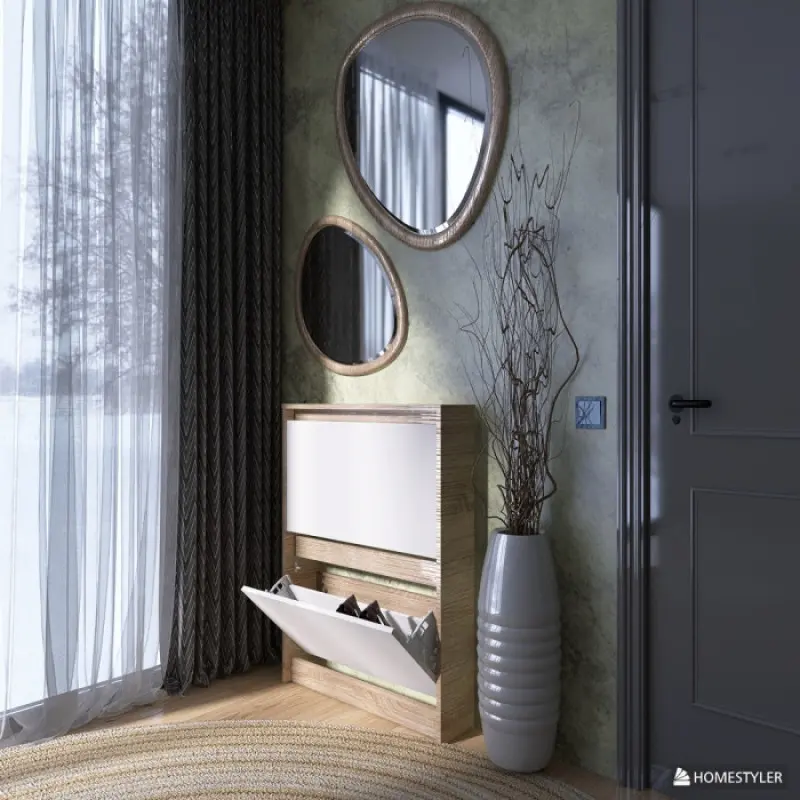 Тумба для обуви Эверест Сити Белый/Дуб сонома (26845242) - фото 5 Тумба для обуви Эверест Сити Белый/Дуб сонома (26845242) - фото 5