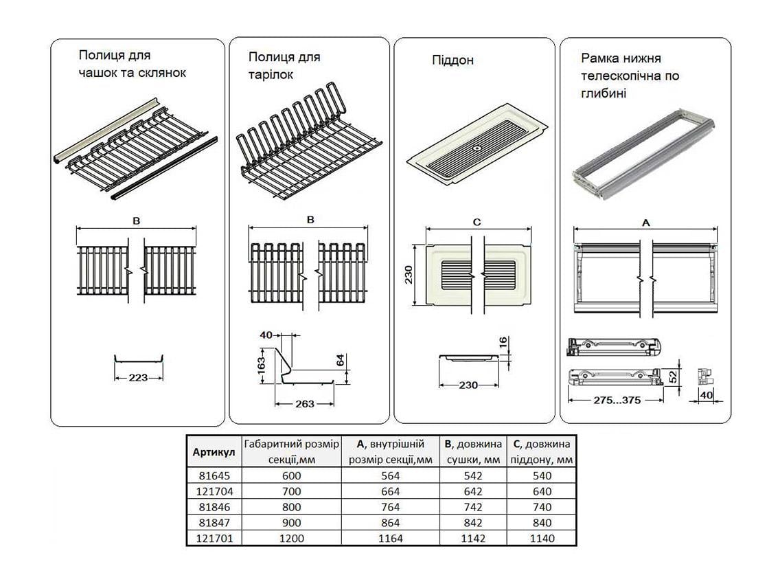 Сушка для посуды INOXA Ellite 716 Titan у секцию 800 мм Нержавеющая сталь (24588290) - фото 2