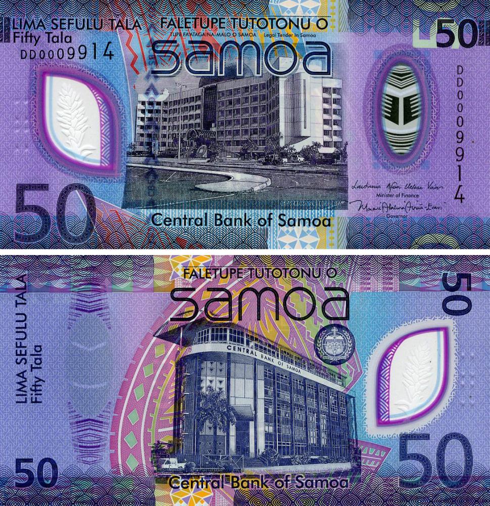 Коллекционная банкнота Самоа 50 тала 2025 Полимер UNC (P50)
